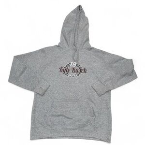 Kyle Busch Gray NASCAR Hoodie Size Large